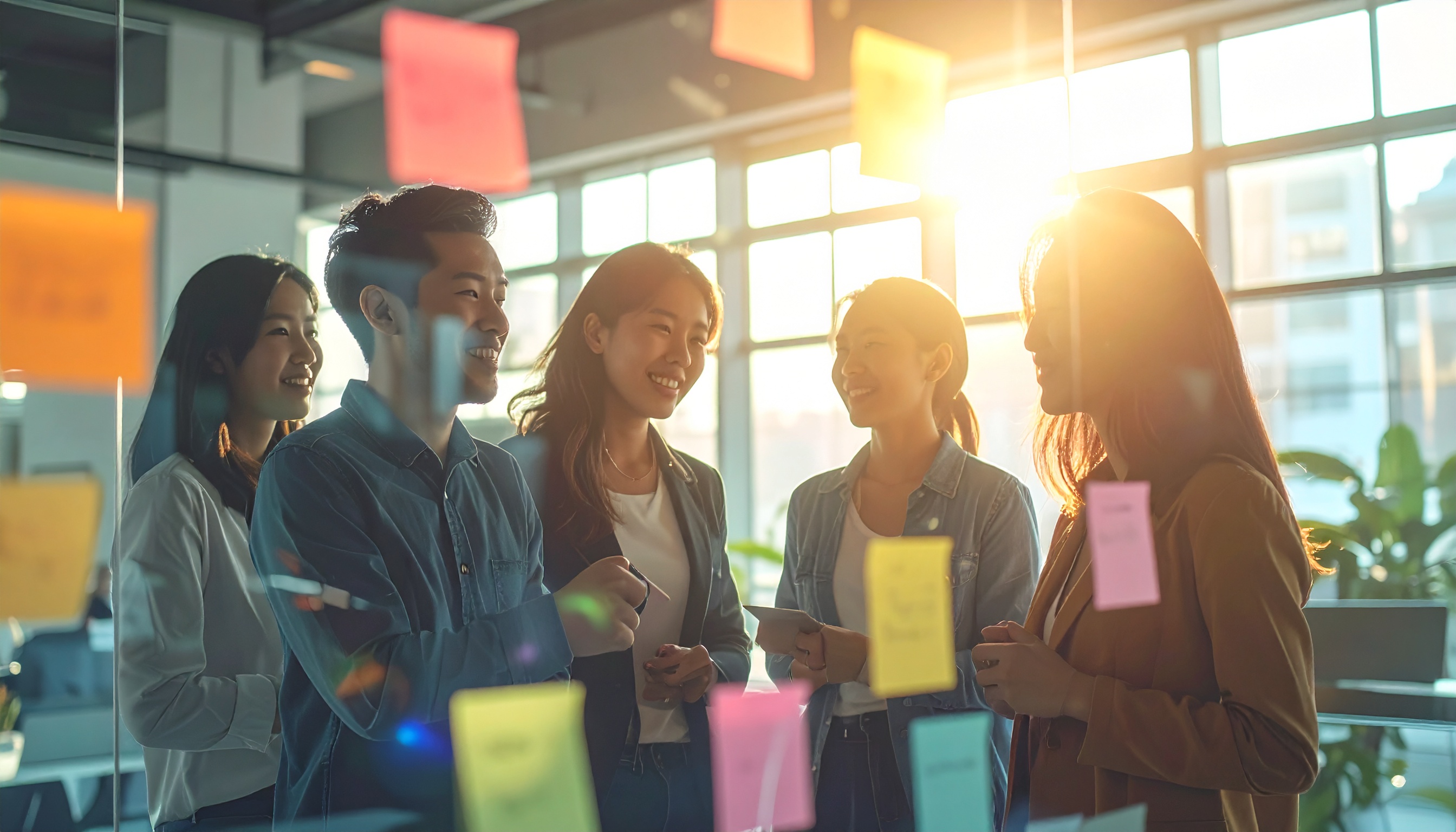 Collaborative Team in a Bright Office