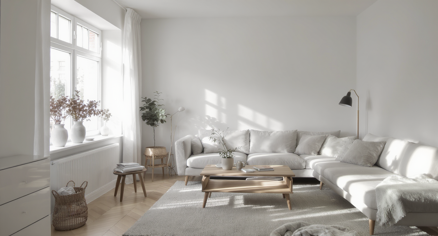 Modern living room with Scandinavian design