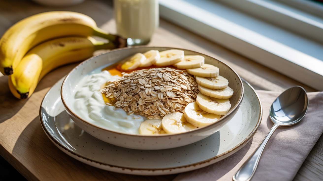 Delicious Breakfast Bowl with Yogurt and Banana