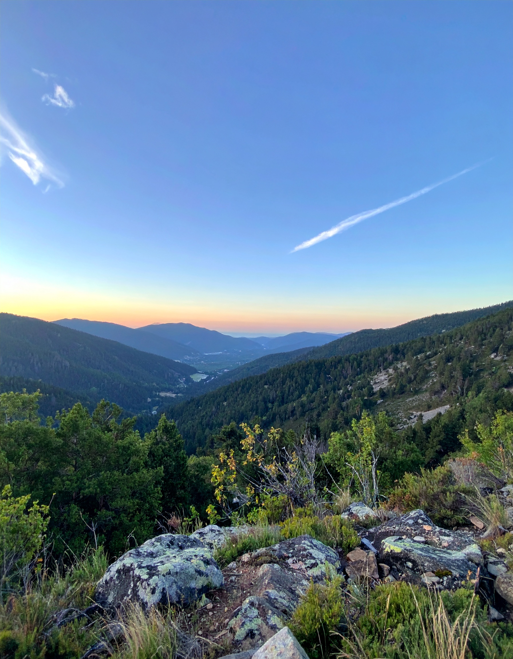 Panoramic View of Green Mountains at Sunset