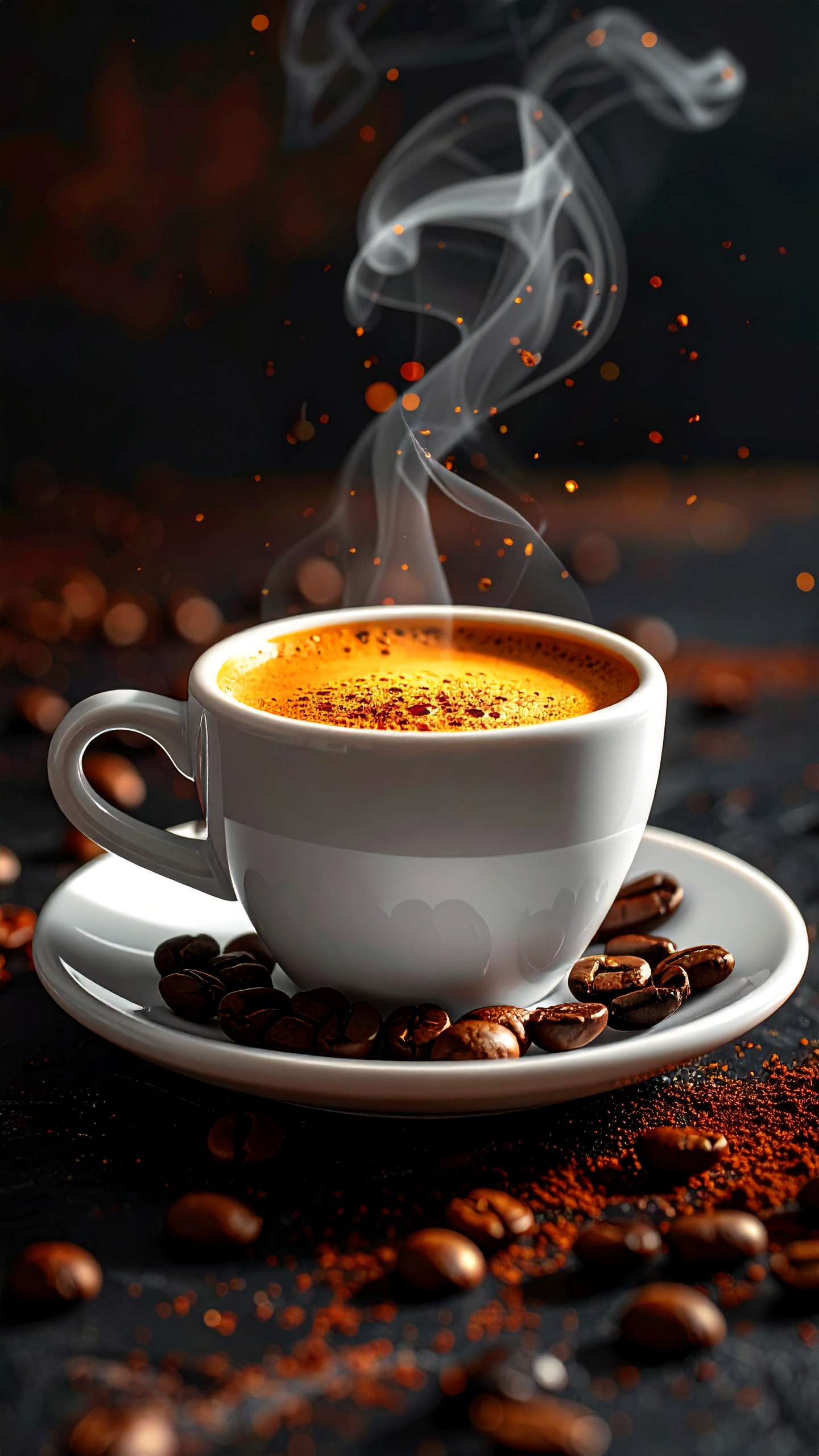 Freshly Brewed Coffee in a White Cup