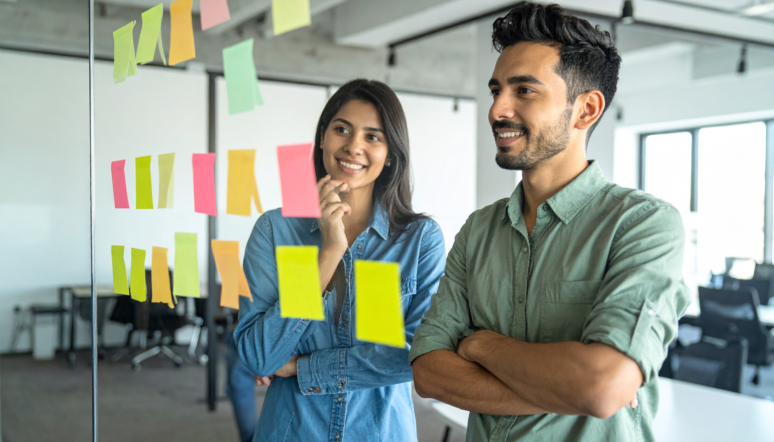 Colleagues Brainstorming Ideas in a Modern Office