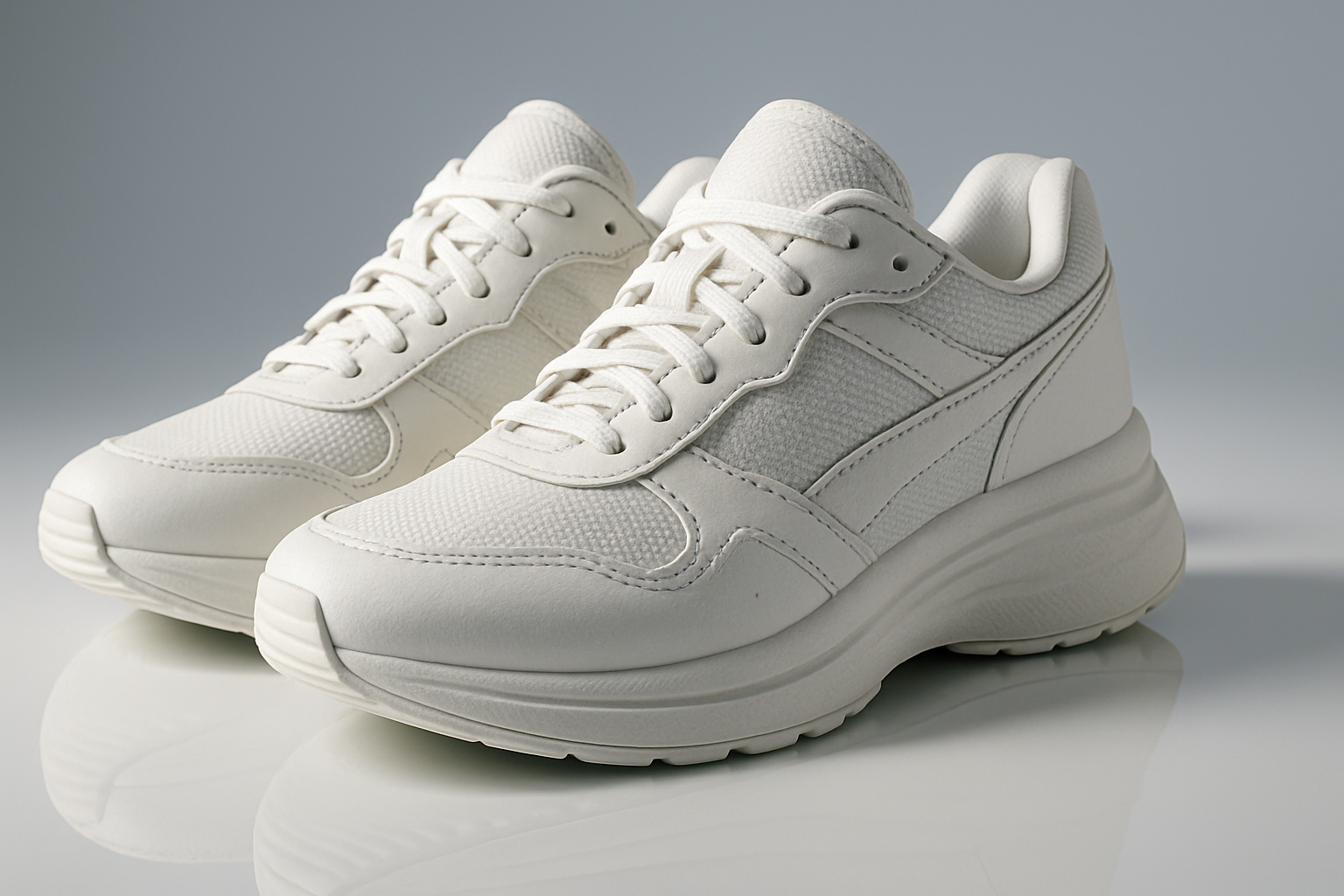 Minimalist White Sneakers with Soft Texture