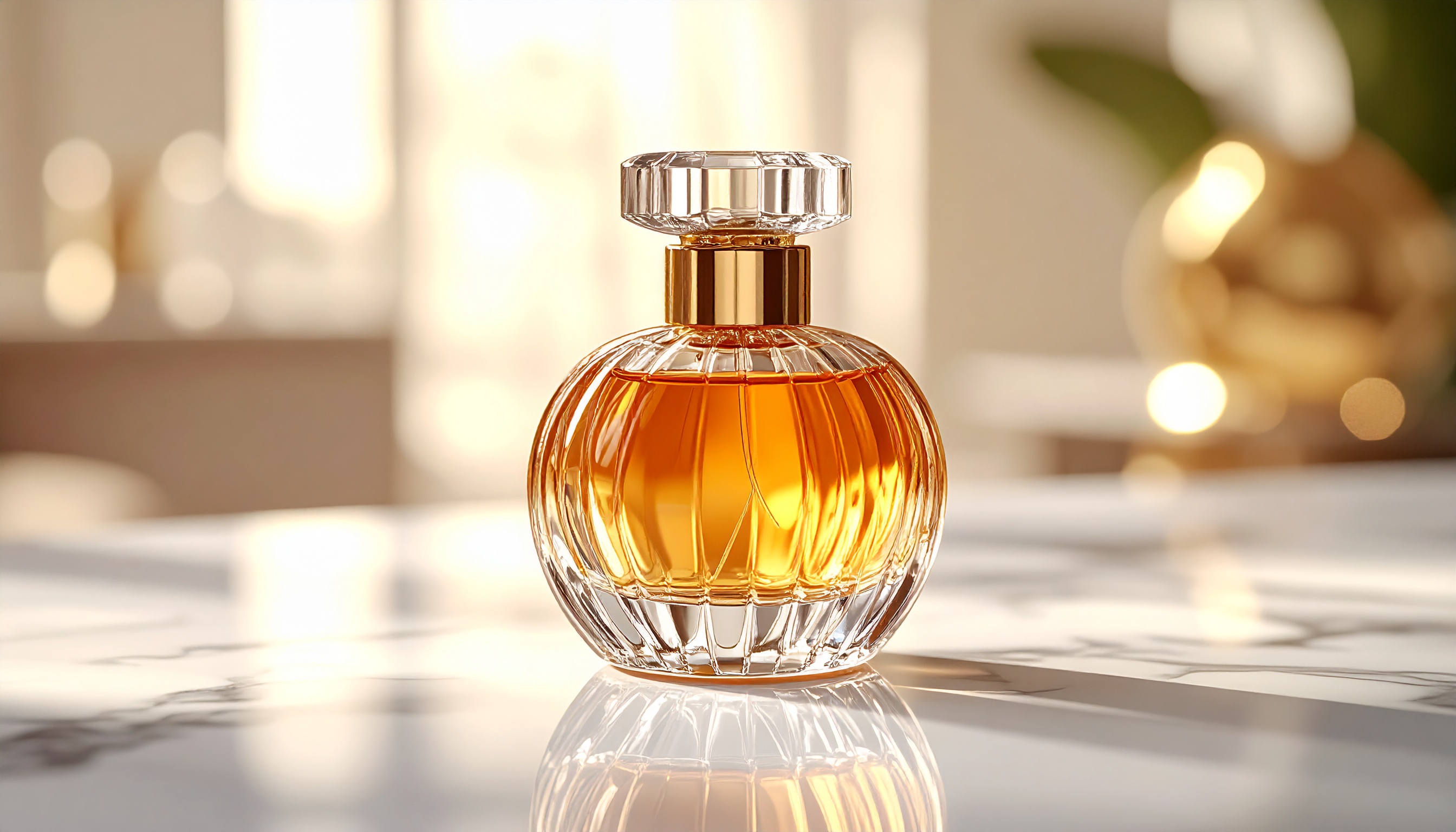 Luxurious Amber Glass Perfume Bottle