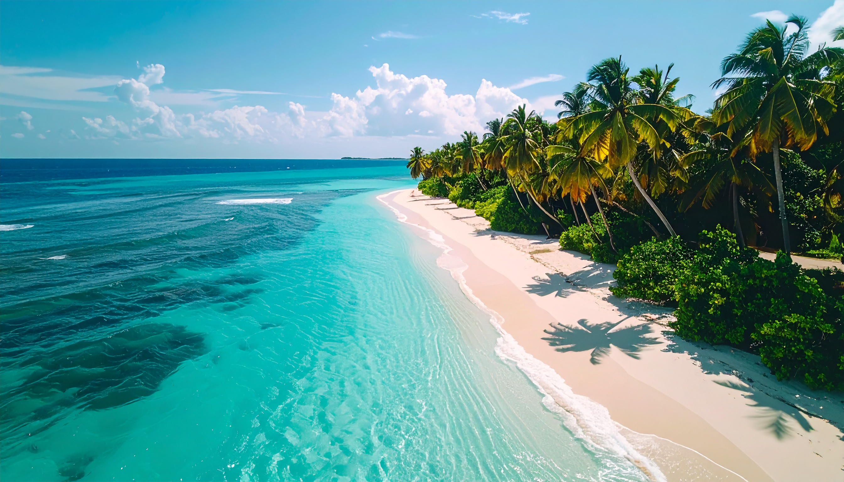 Tropical Beach with White Sand and Turquoise Sea