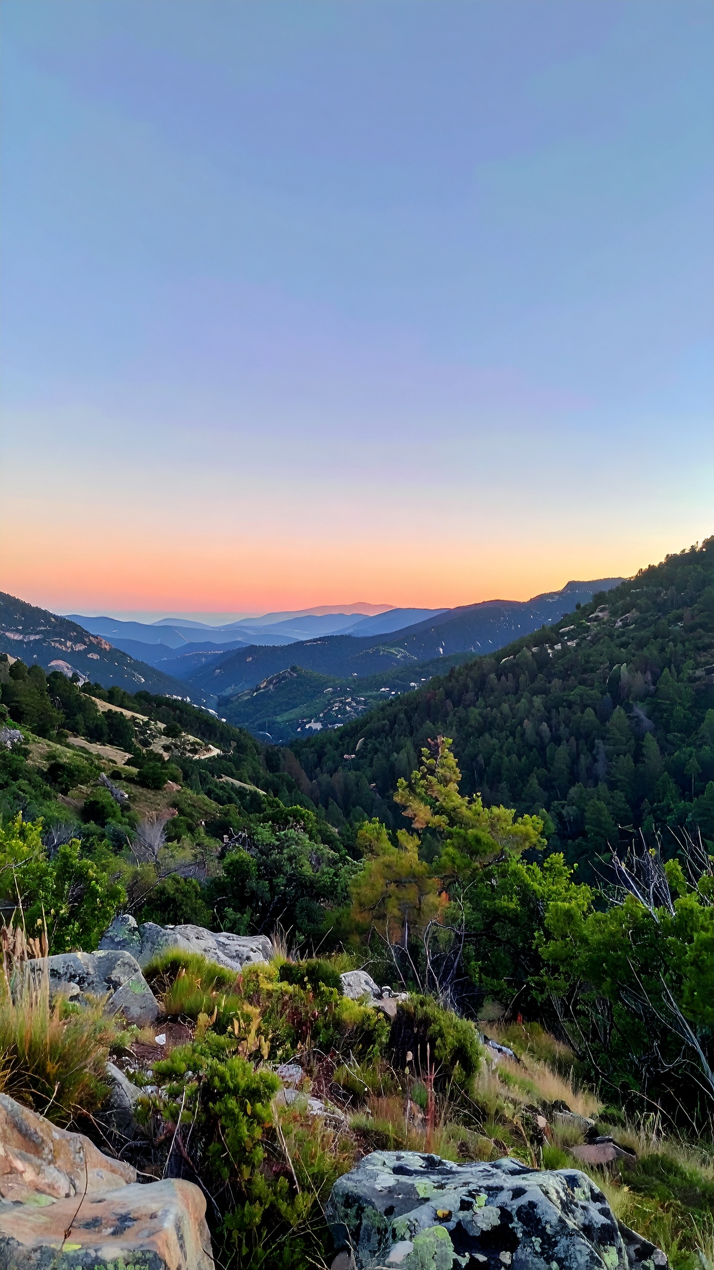 Panoramic Mountain Valley at Sunrise
