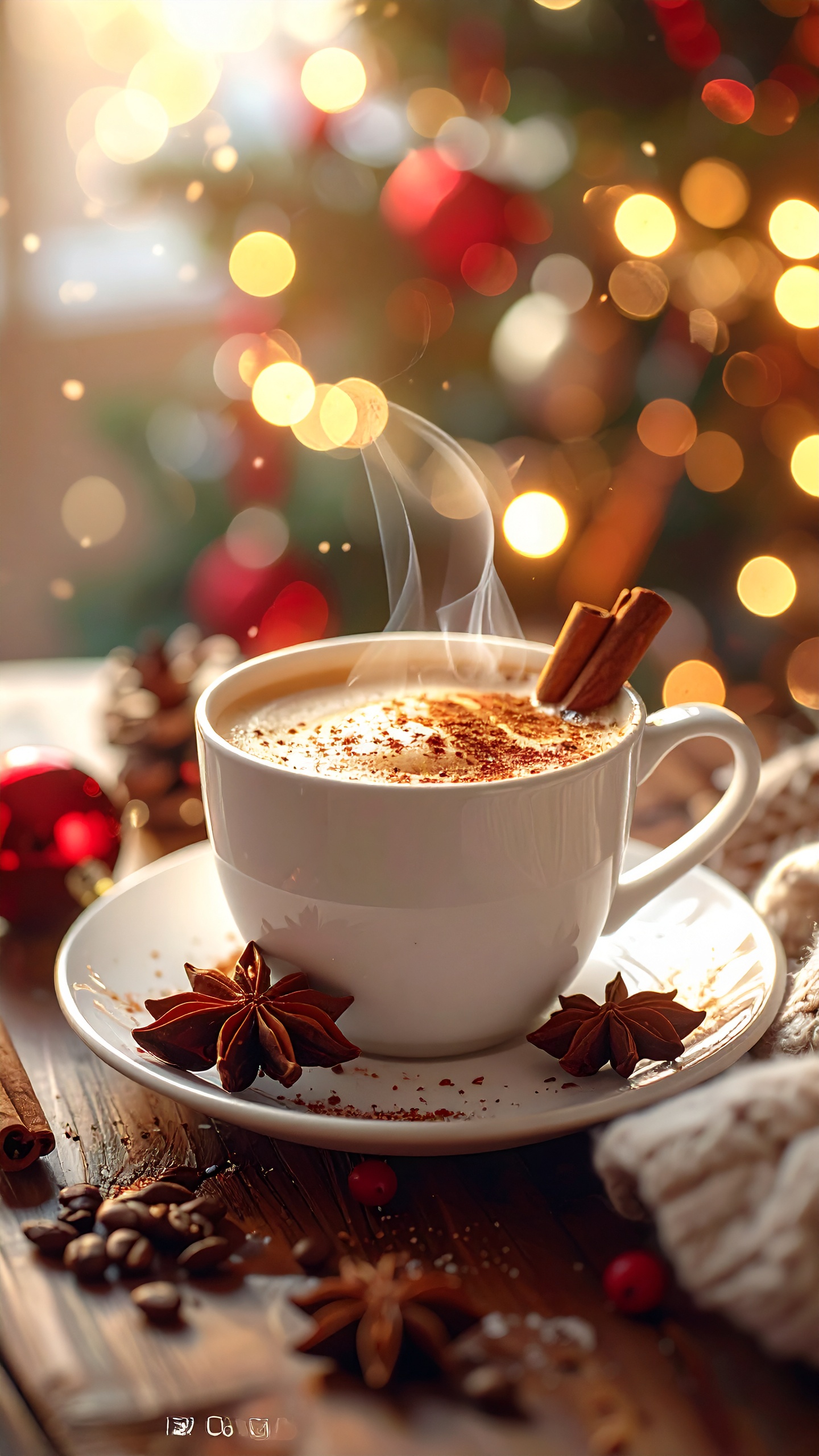 Aromatic Cinnamon Coffee in a Festive Setting