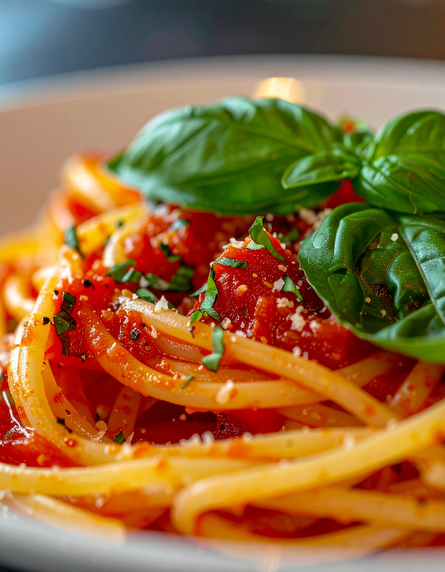 Vibrant Spaghetti with Fresh Tomato Sauce and Basil