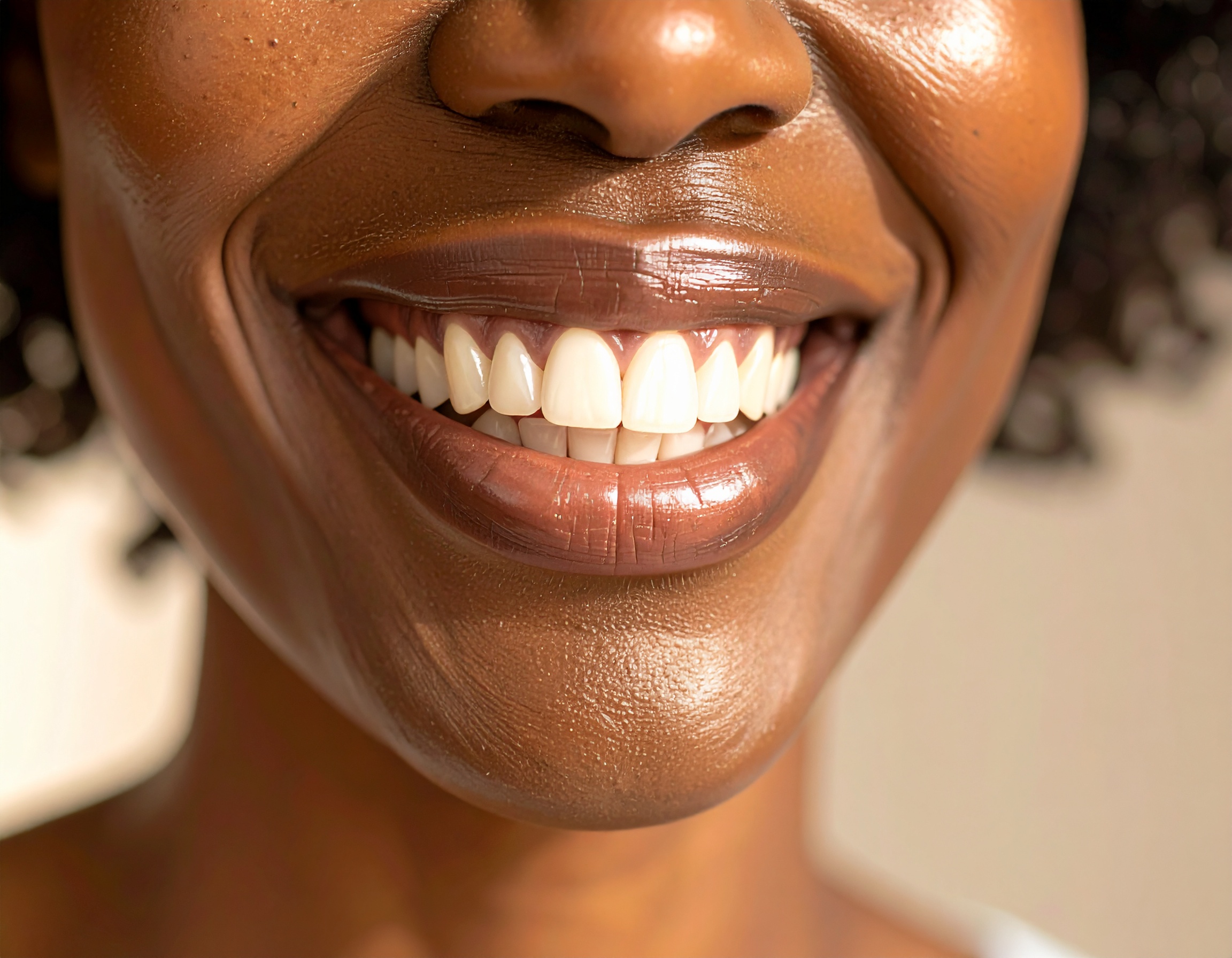 Close-up of a bright and healthy smile showcasing perfect teeth