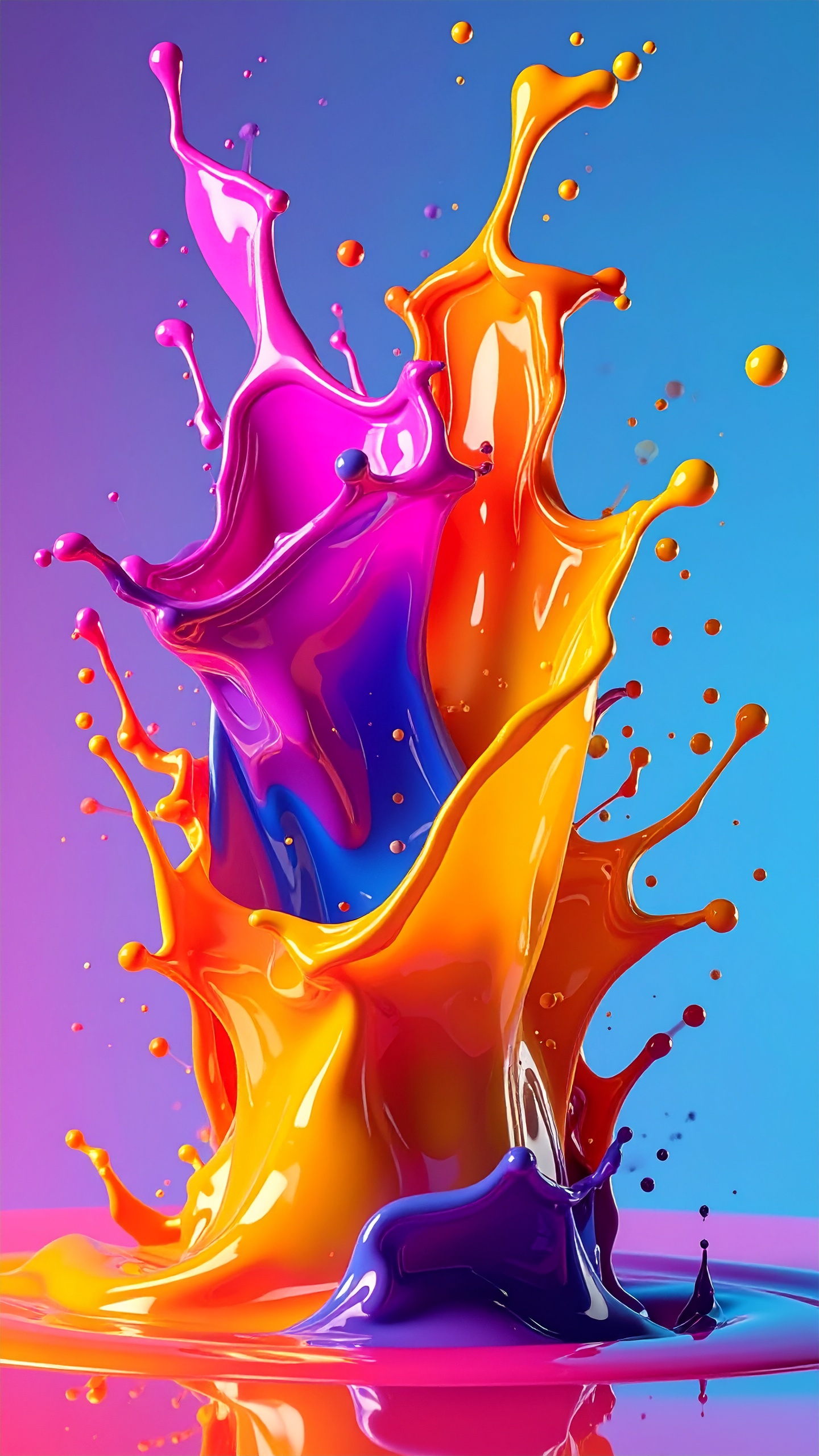 A vibrant splash of colorful paint creates a dynamic and eye-catching visual