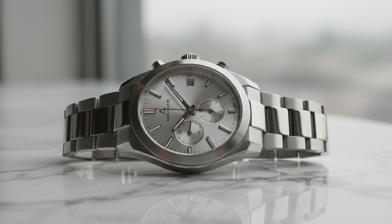 Este relógio de pulso masculino, com design elegante e sofisticado, possui uma pulseira de aço inoxidável que confere durabilidade e estilo. O mostrador prateado conta com multifunções, incluindo cronógrafo e data, ideal para o homem moderno que valoriza precisão e funcionalidade. Além disso, o acabamento polido e os detalhes minimalistas tornam este relógio uma escolha perfeita para ocasiões formais e casuais. Invista em um acessório que combina tecnologia e elegância em um só produto.