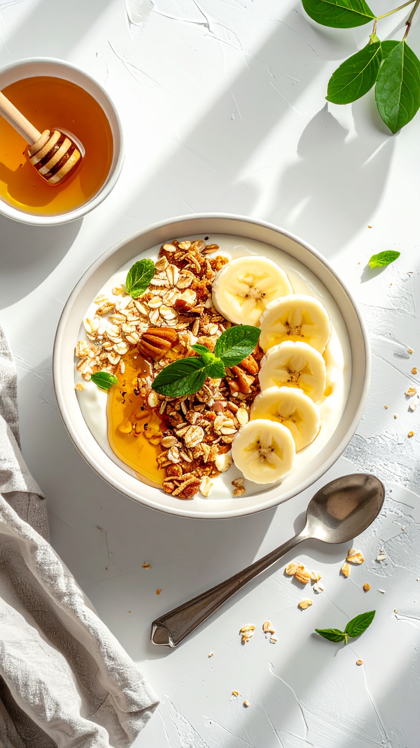 Yogurt Bowl with Banana, Granola, and Honey