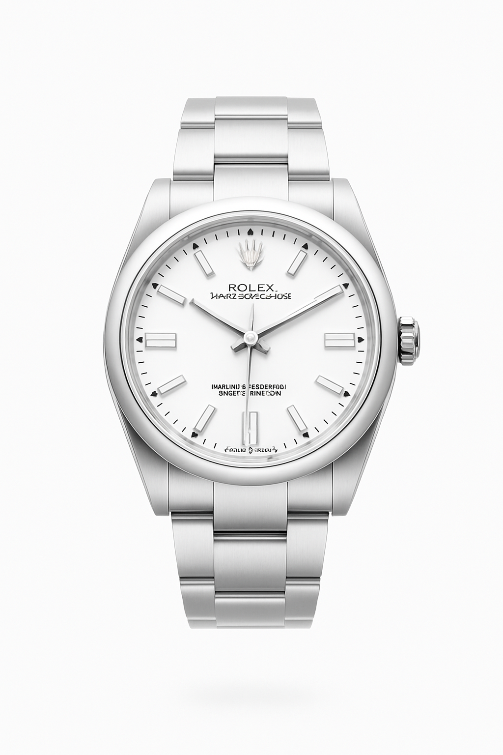 A luxury stainless steel watch with a sleek, minimalist design