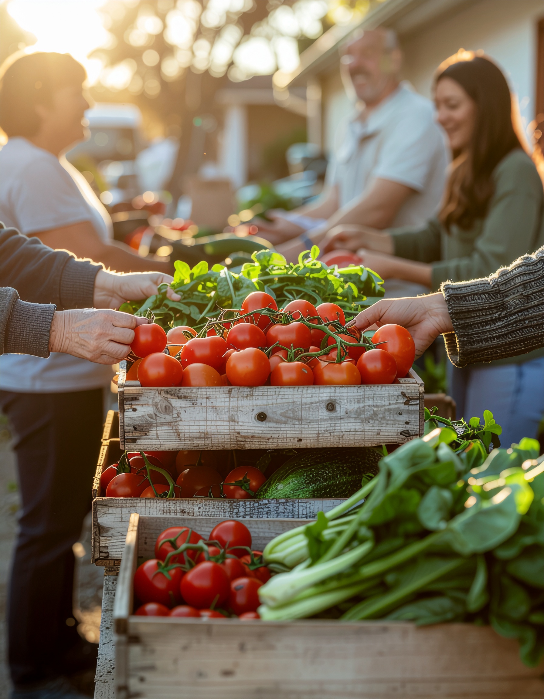 Outdoor Market Scene with Fresh Vegetables