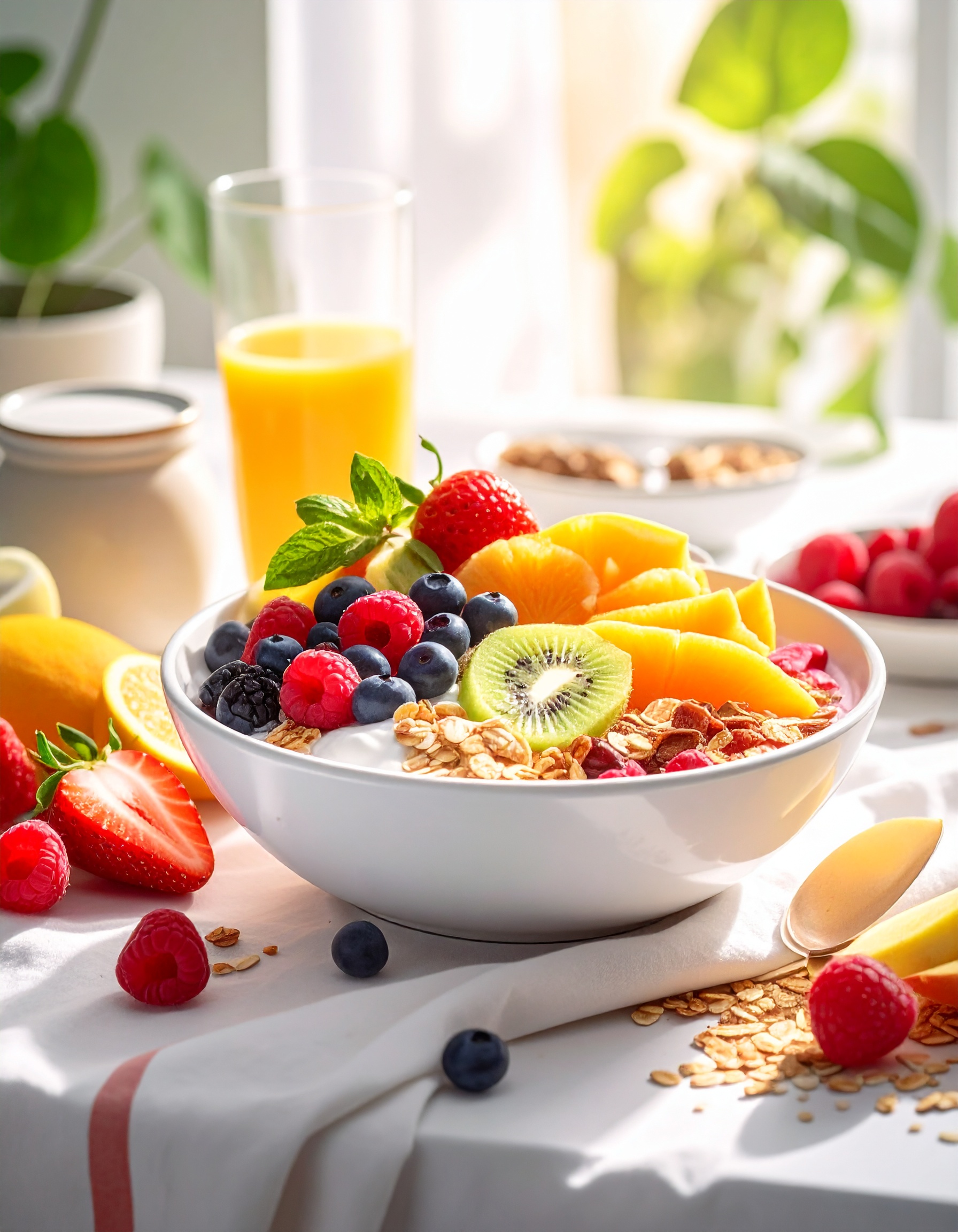 Yogurt Bowl with Fresh Fruits and Granola