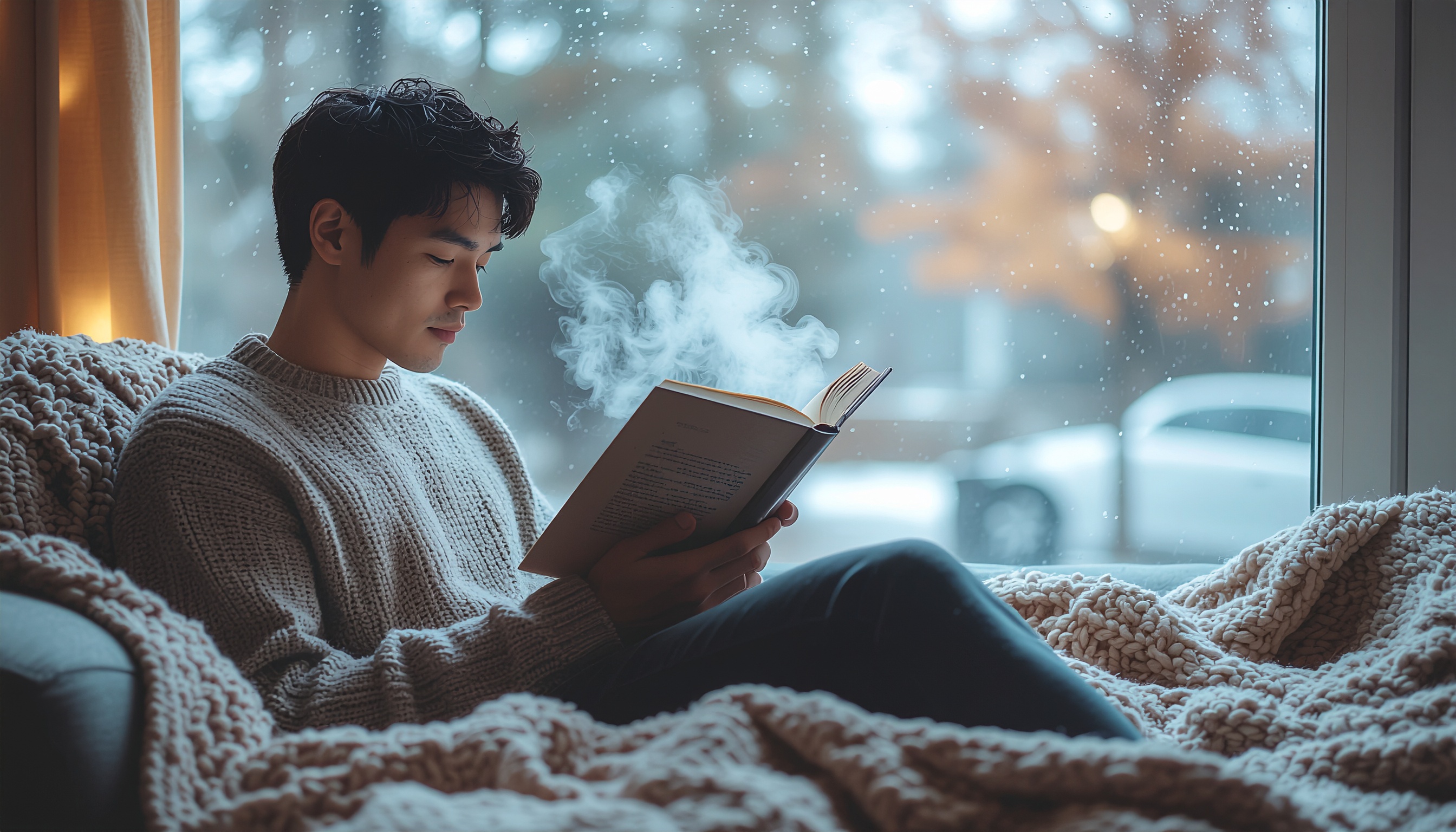 Cozy Reading Moment by the Window