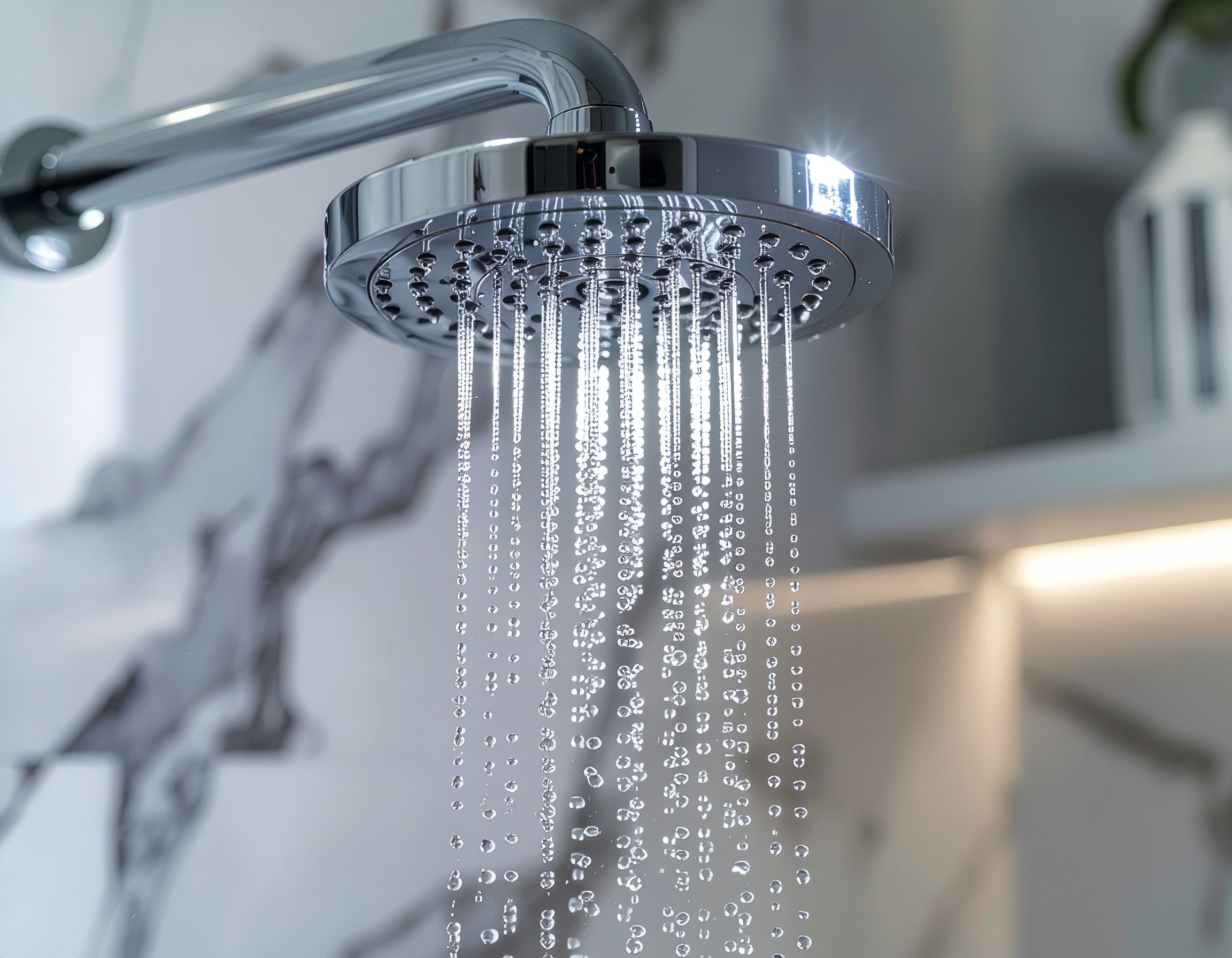 Modern Chrome Shower with Water Jets
