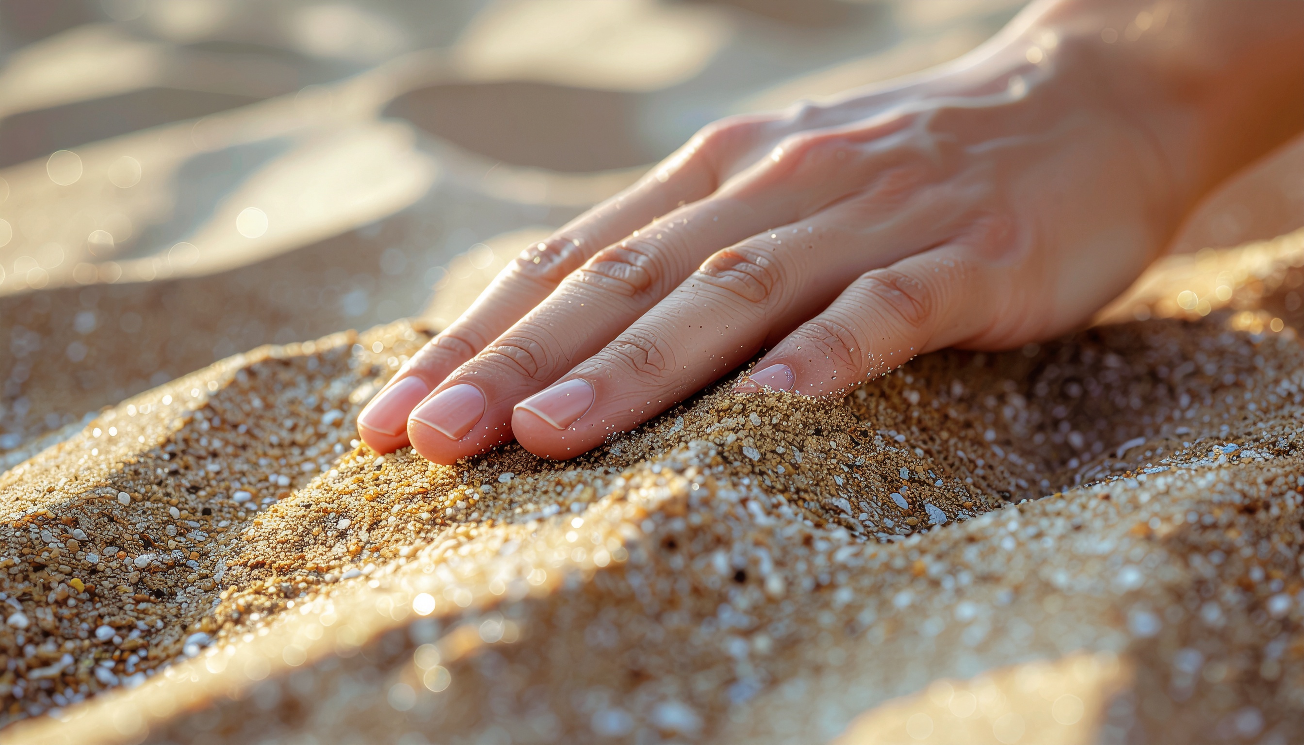Delicate Hand on Golden Sand