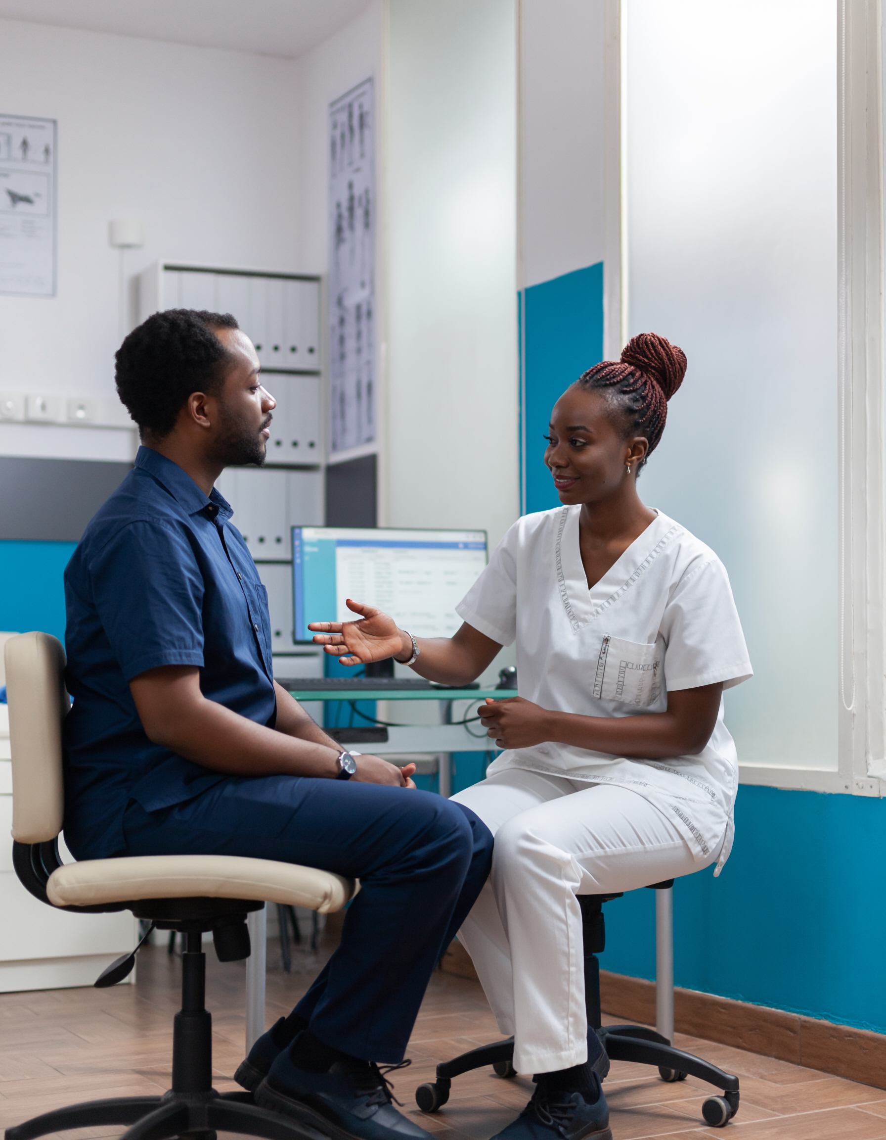 Healthcare Professional Engaging with Patient in Modern Clinic