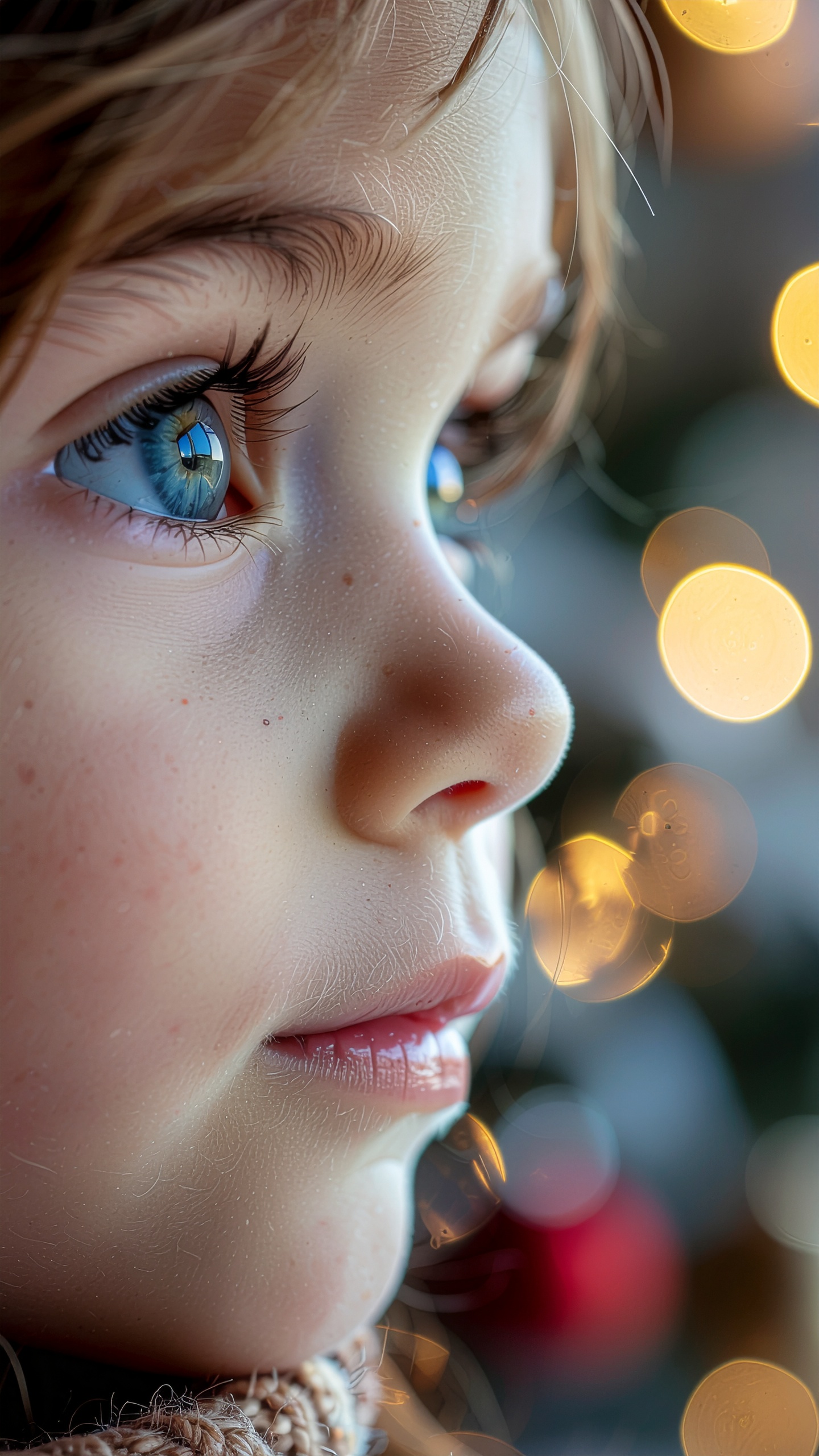 Close-up of a Child with Bright Blue Eyes