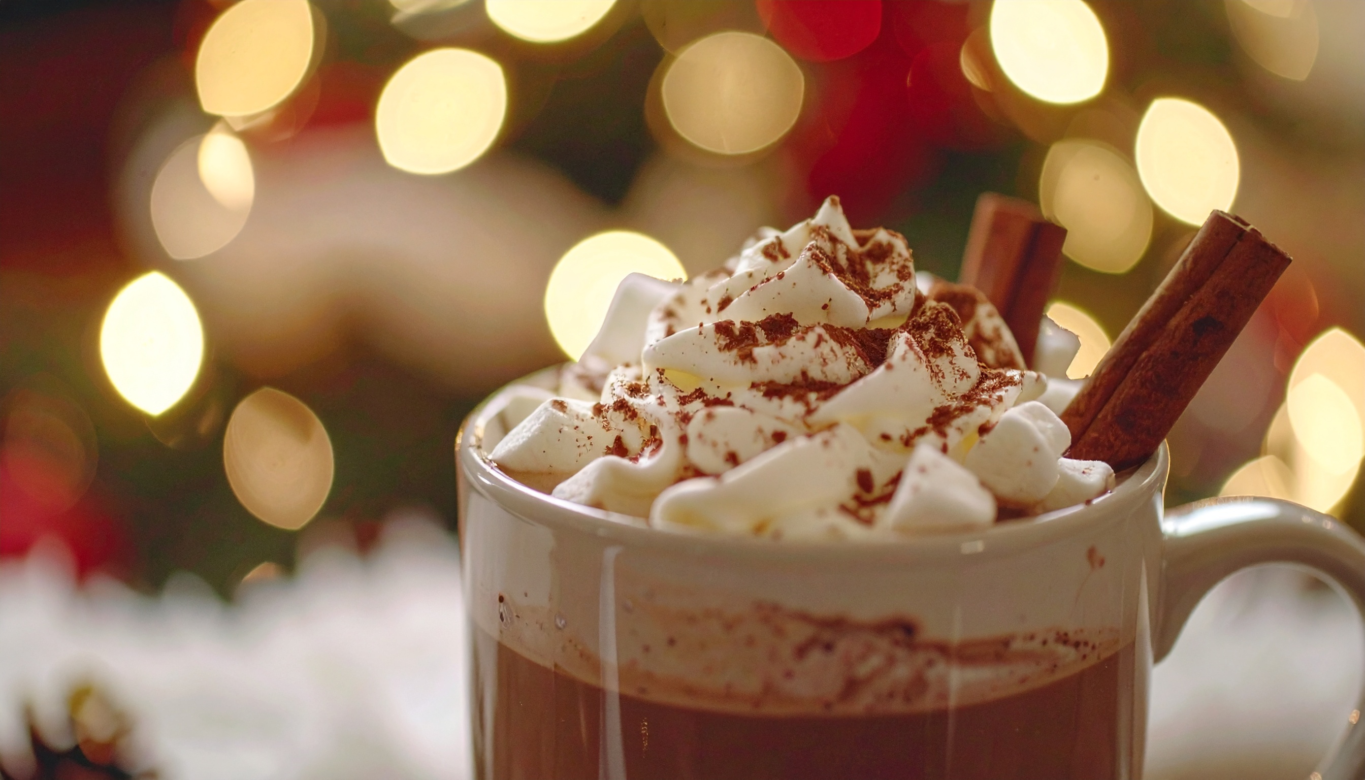 Hot Chocolate Mug with Whipped Cream and Cinnamon