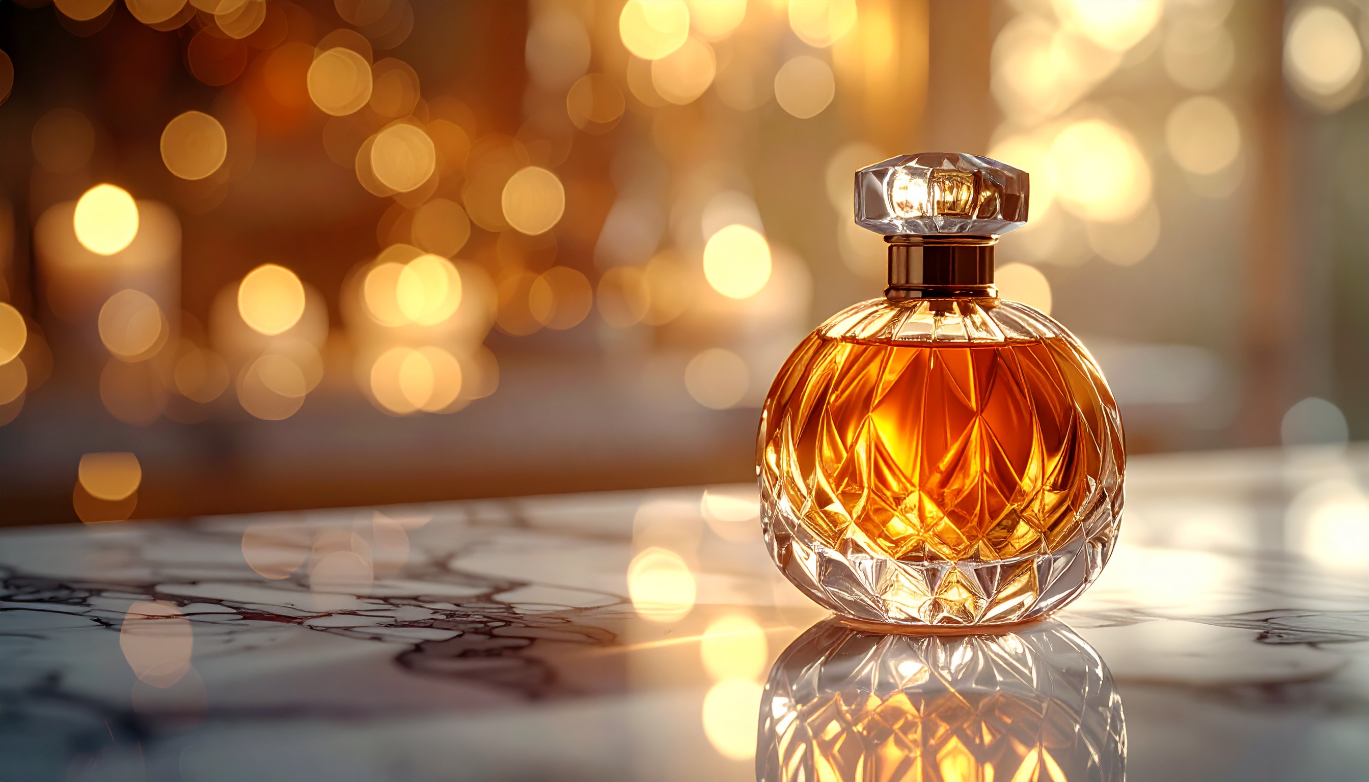 Elegant Perfume Bottle on Marble Surface